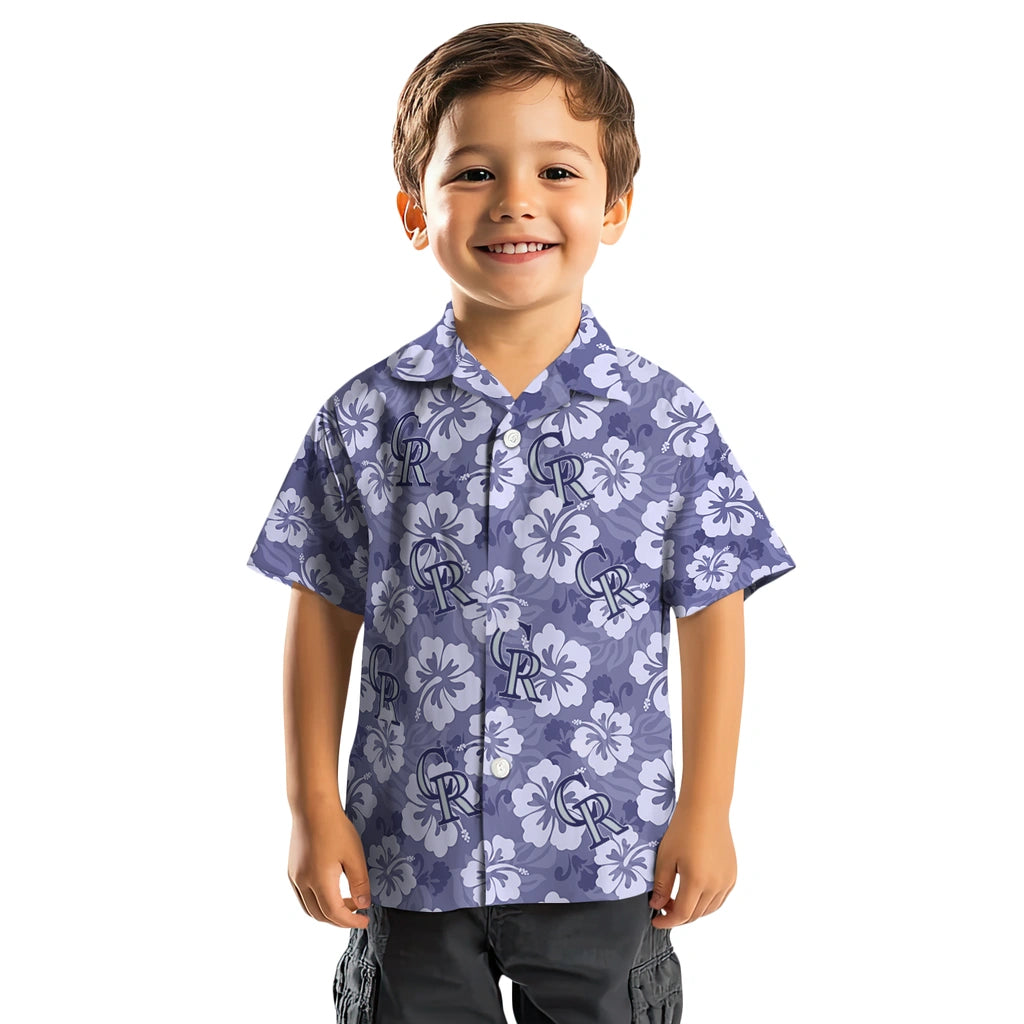 Colorado Rockies Hawaiian Shirt - Hibiscus Cluster | Moonbestprint