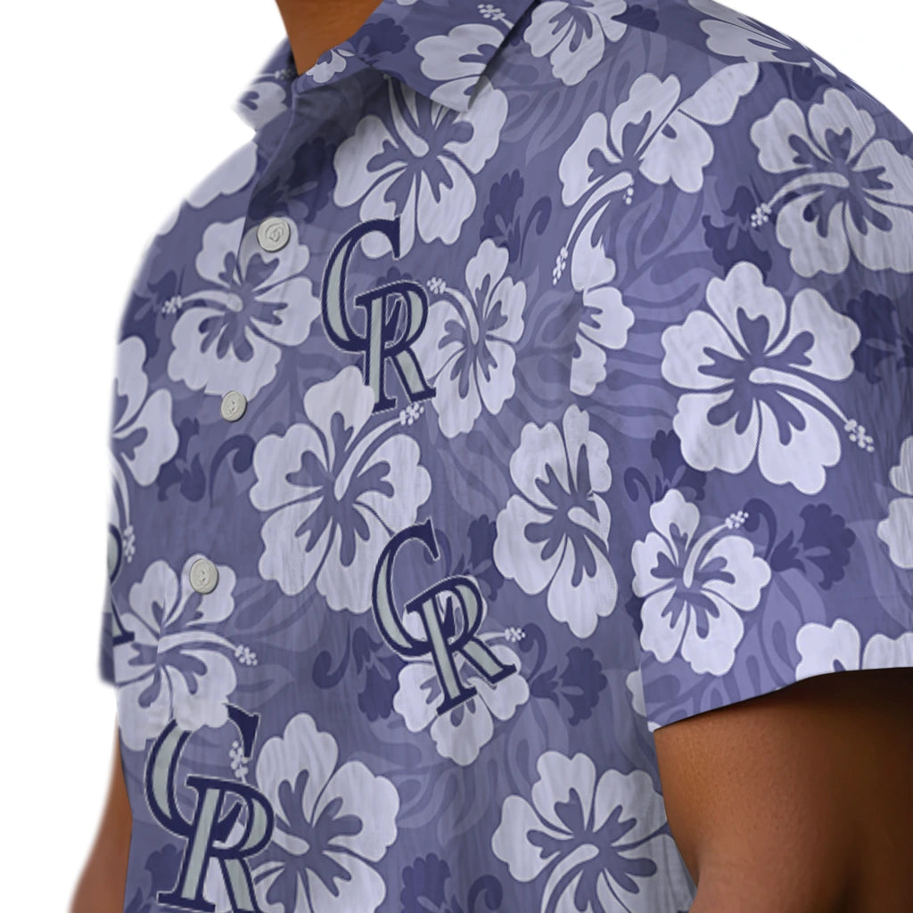 Colorado Rockies Hawaiian Shirt - Hibiscus Cluster | Moonbestprint