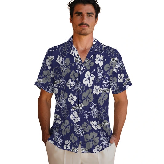 Colorado Rockies Hawaiian Shirt - Hibiscus Flower Design | Moonbestprint