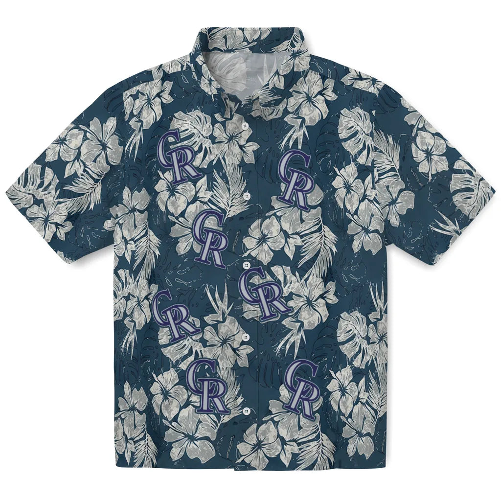 Colorado Rockies Hawaiian Shirt - Hibiscus Flowers | Moonbestprint