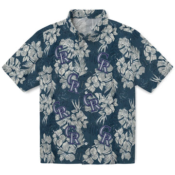 Colorado Rockies Hawaiian Shirt - Hibiscus Flowers | Moonbestprint