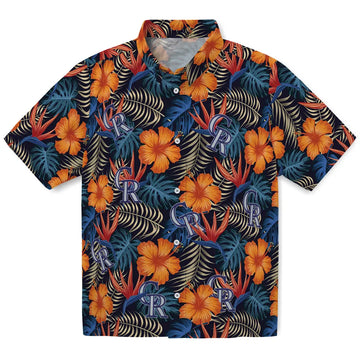 Colorado Rockies Hawaiian Shirt - Hibiscus Foliage | Moonbestprint