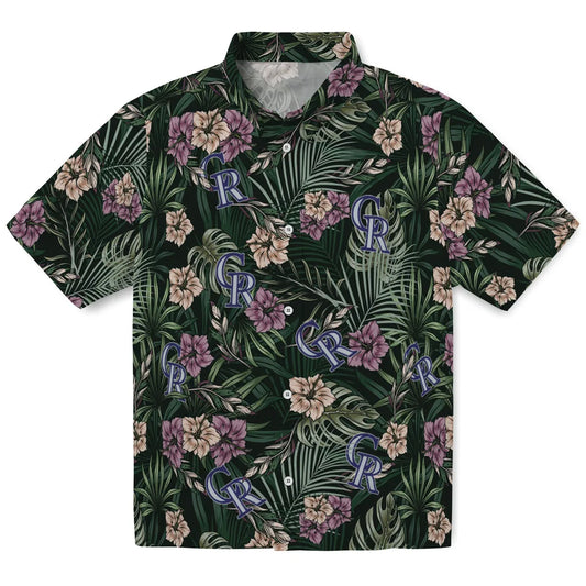 Colorado Rockies Hawaiian Shirt - Hibiscus Leaves Pattern | Moonbestprint