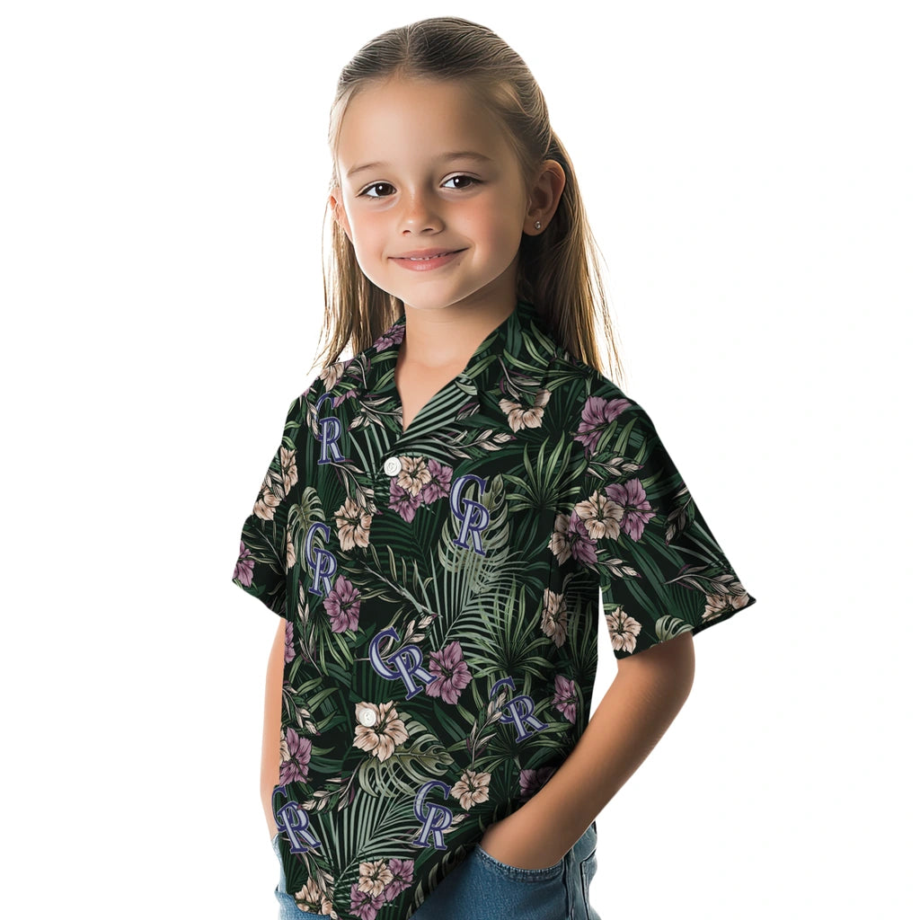 Colorado Rockies Hawaiian Shirt - Hibiscus Leaves Pattern | Moonbestprint