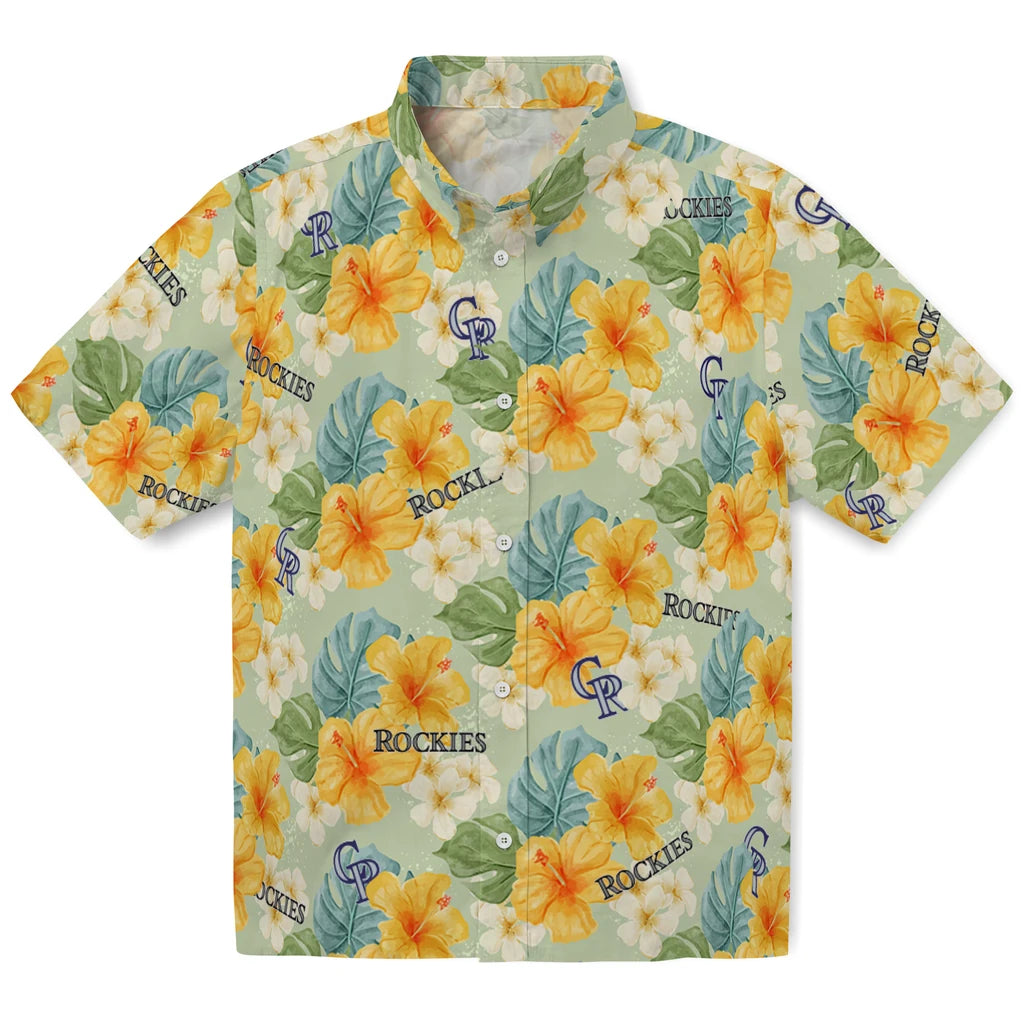 Colorado Rockies Hawaiian Shirt - Hibiscus Mood | Moonbestprint