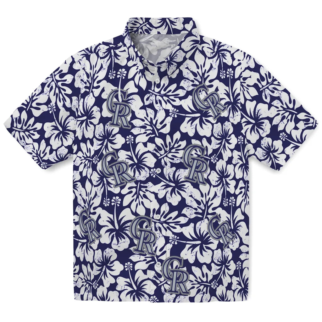 Colorado Rockies Hawaiian Shirt - Hibiscus Motif | Moonbestprint