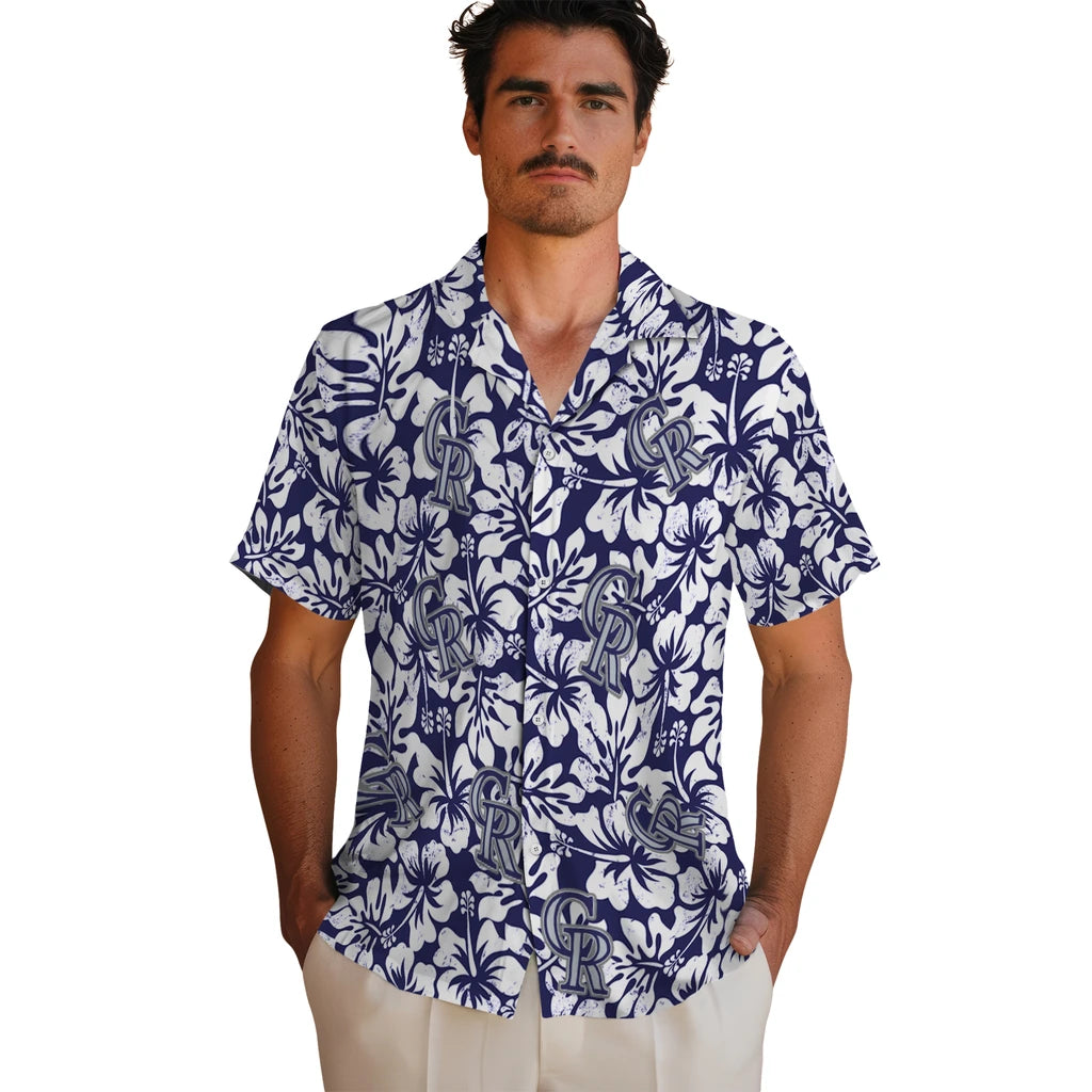 Colorado Rockies Hawaiian Shirt - Hibiscus Motif | Moonbestprint