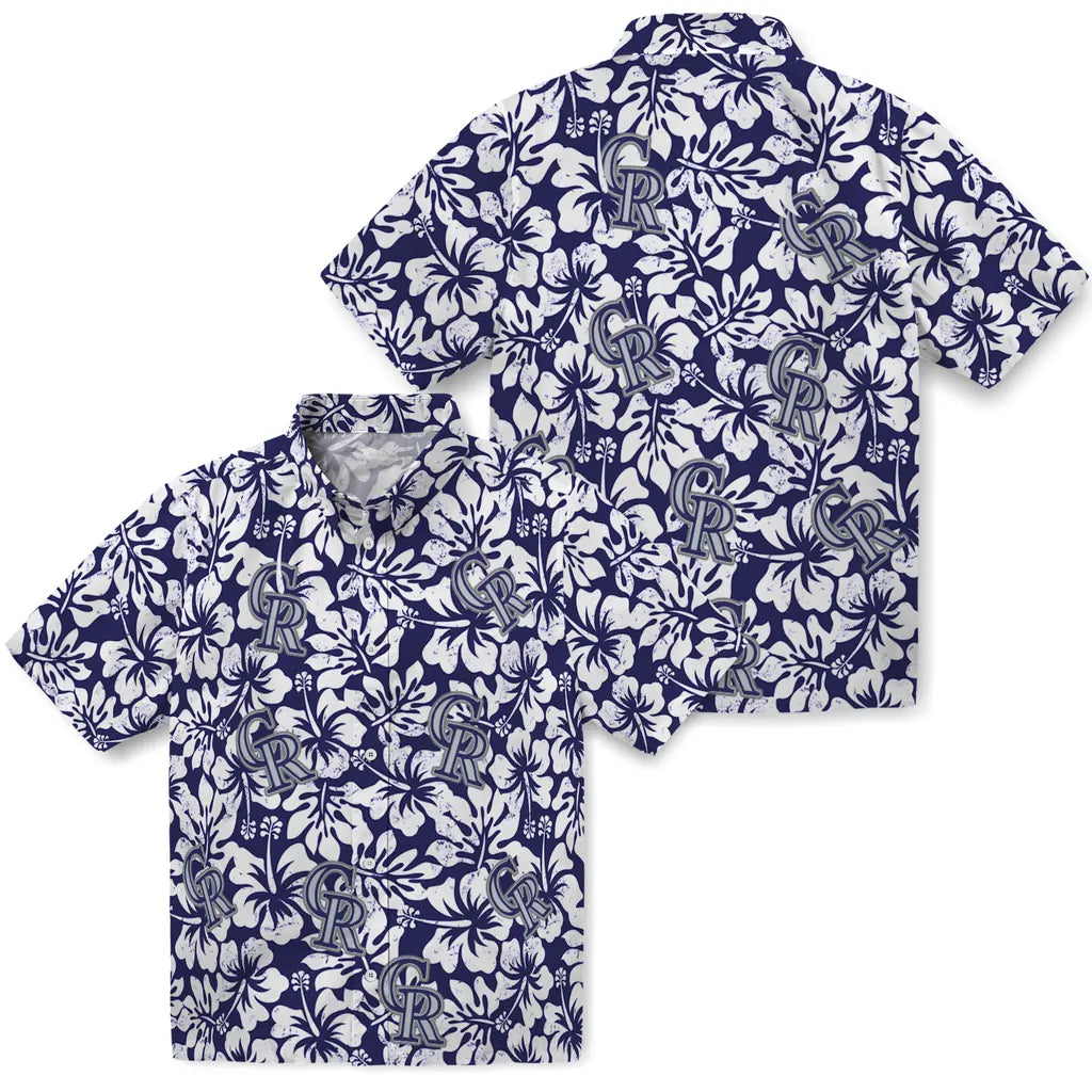 Colorado Rockies Hawaiian Shirt - Hibiscus Motif | Moonbestprint