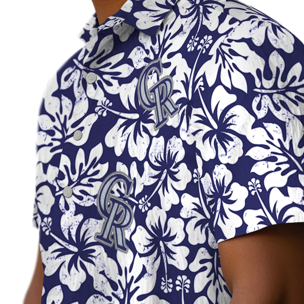 Colorado Rockies Hawaiian Shirt - Hibiscus Motif | Moonbestprint