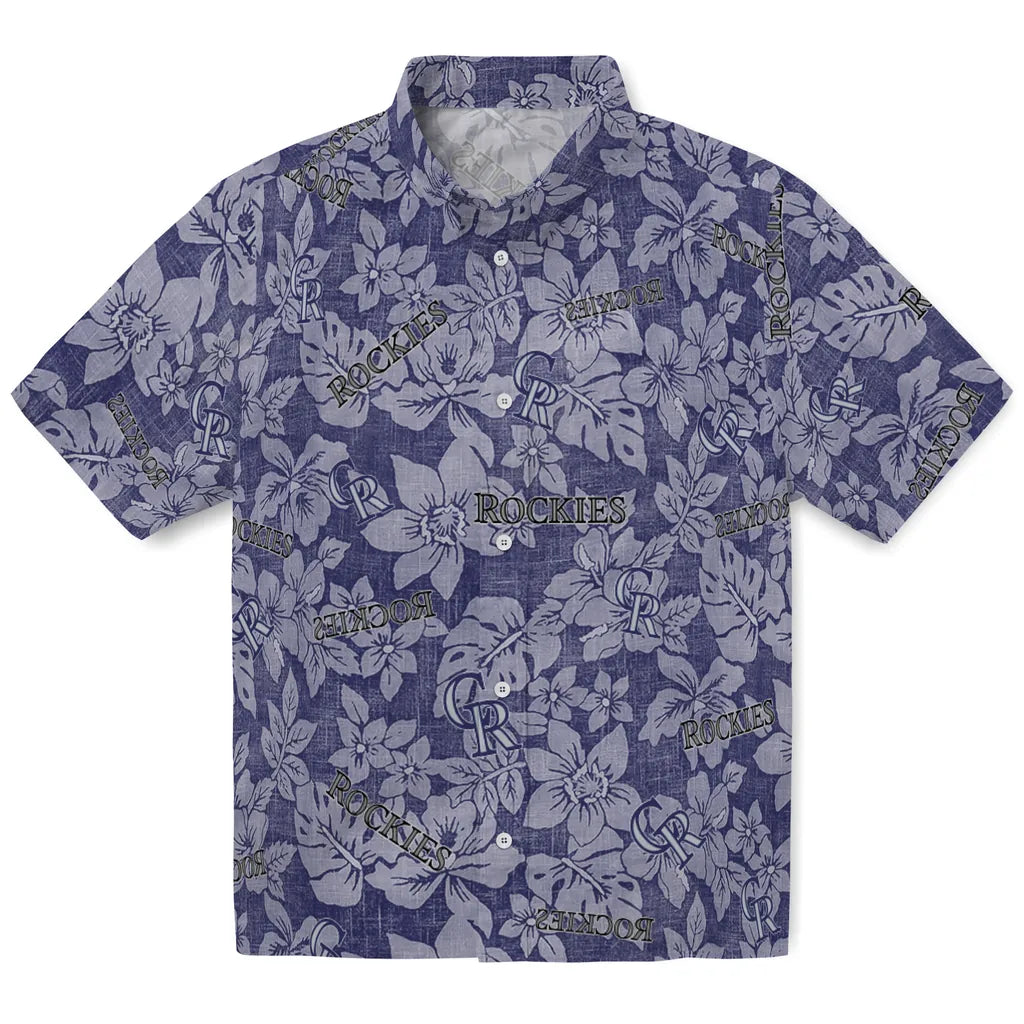 Colorado Rockies Hawaiian Shirt - Hibiscus Oasis | Moonbestprint