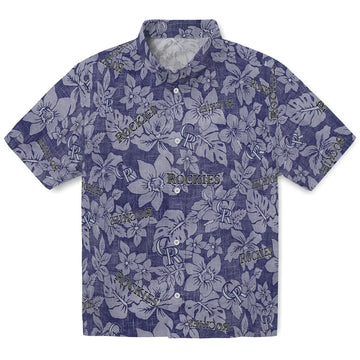 Colorado Rockies Hawaiian Shirt - Hibiscus Oasis | Moonbestprint