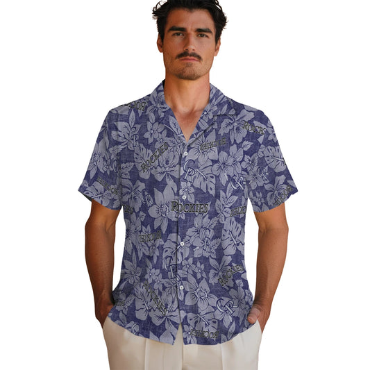 Colorado Rockies Hawaiian Shirt - Hibiscus Oasis | Moonbestprint