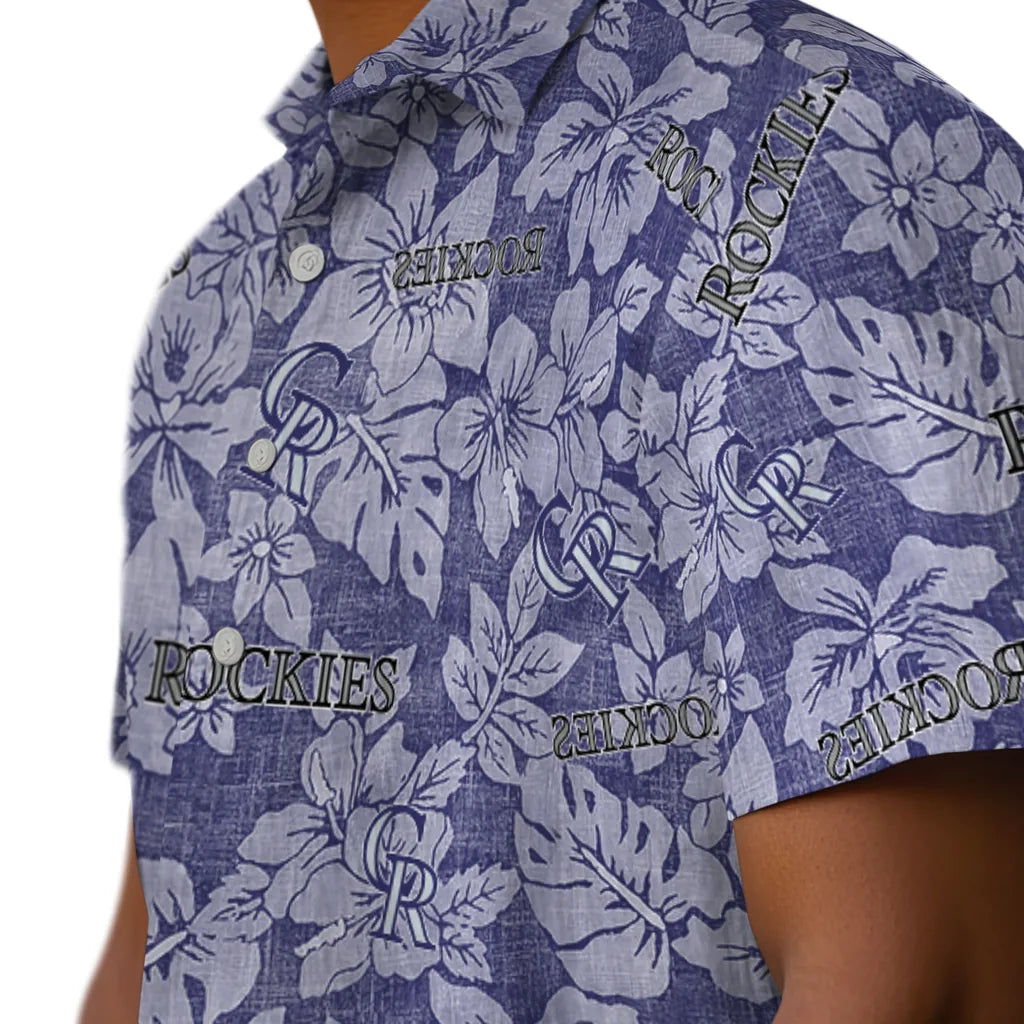 Colorado Rockies Hawaiian Shirt - Hibiscus Oasis | Moonbestprint