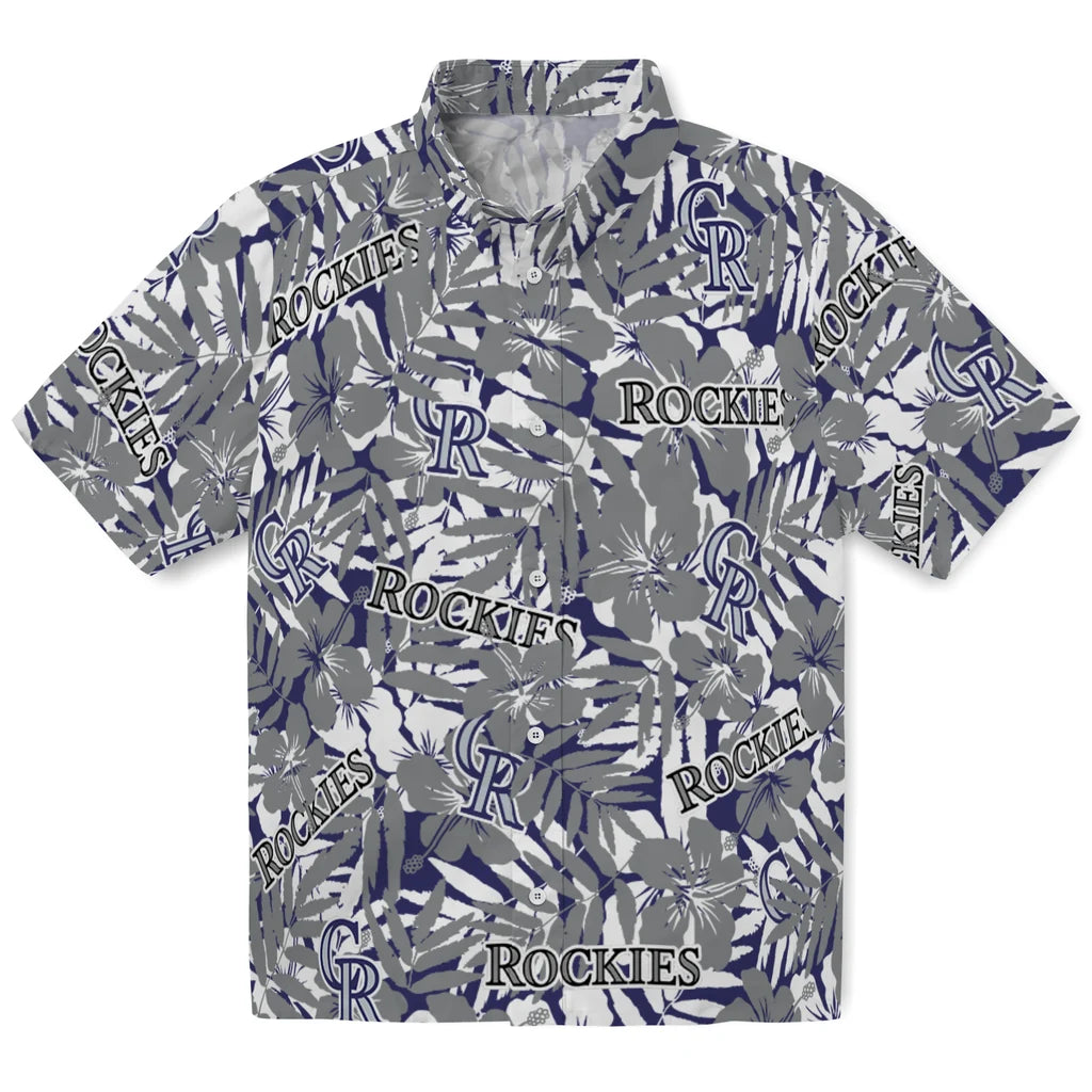 Colorado Rockies Hawaiian Shirt - Hibiscus Overlay | Moonbestprint
