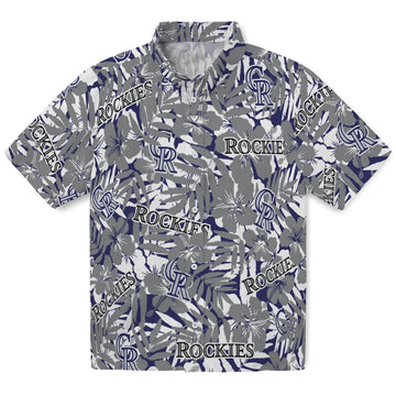 Colorado Rockies Hawaiian Shirt - Hibiscus Overlay | Moonbestprint