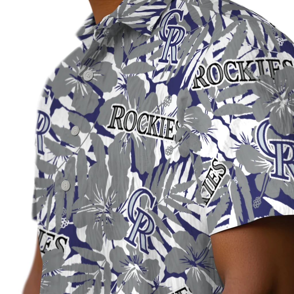 Colorado Rockies Hawaiian Shirt - Hibiscus Overlay | Moonbestprint