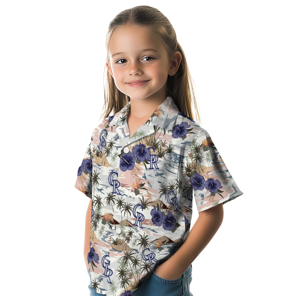 Colorado Rockies Hawaiian Shirt - Hibiscus Seaside | Moonbestprint