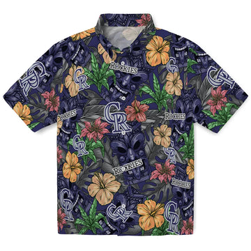Colorado Rockies Hawaiian Shirt - Hibiscus Tiki Jungle | Moonbestprint