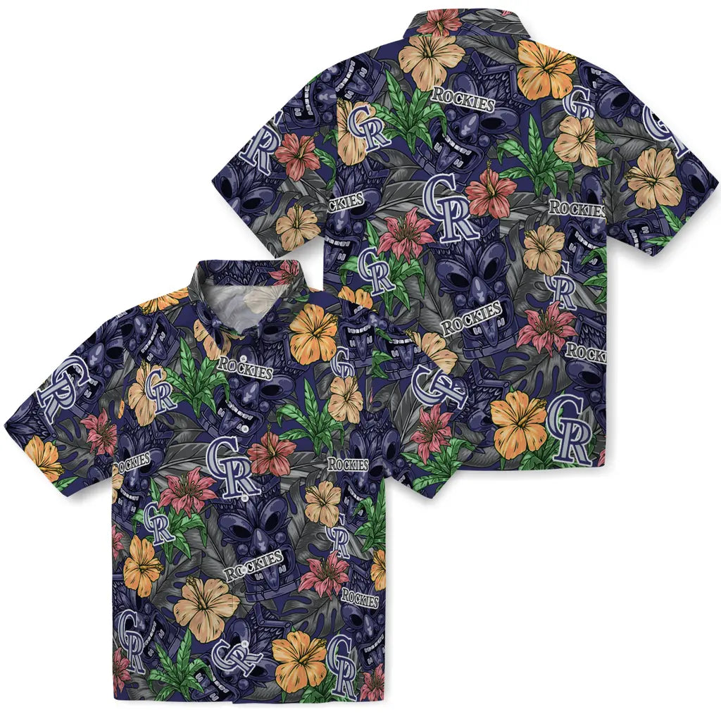 Colorado Rockies Hawaiian Shirt - Hibiscus Tiki Jungle | Moonbestprint