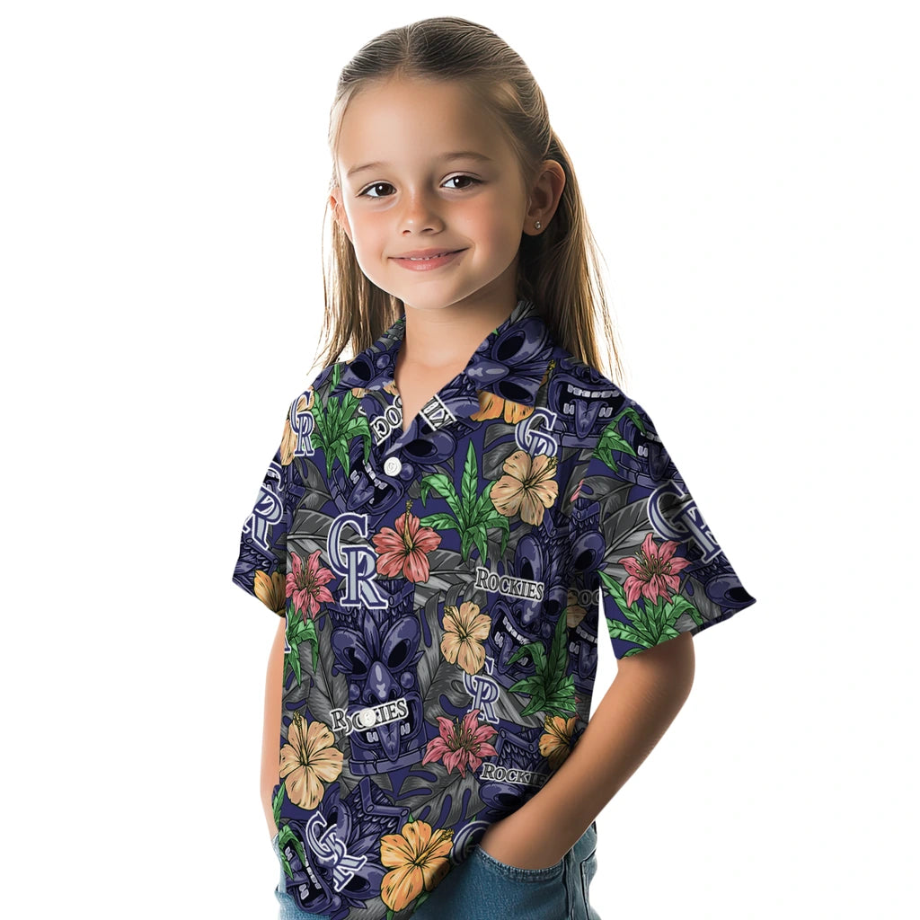 Colorado Rockies Hawaiian Shirt - Hibiscus Tiki Jungle | Moonbestprint