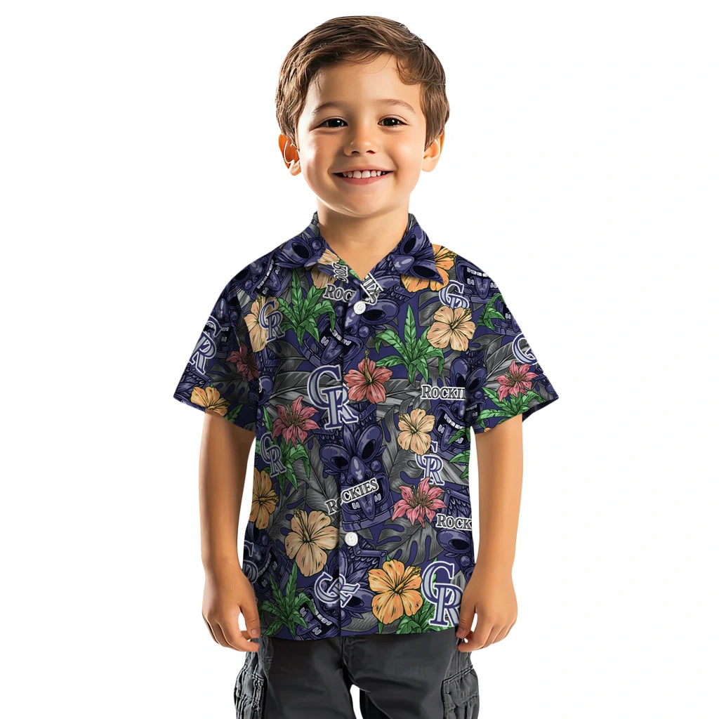 Colorado Rockies Hawaiian Shirt - Hibiscus Tiki Jungle | Moonbestprint