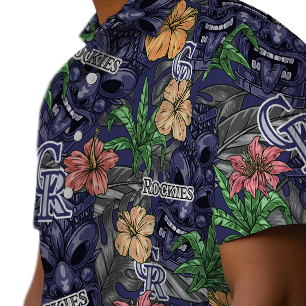 Colorado Rockies Hawaiian Shirt - Hibiscus Tiki Jungle | Moonbestprint