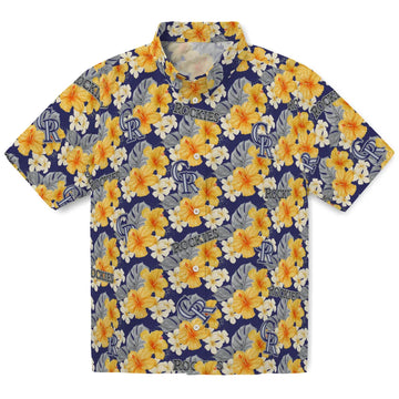 Colorado Rockies Hawaiian Shirt - Hibiscus Tropics | Moonbestprint