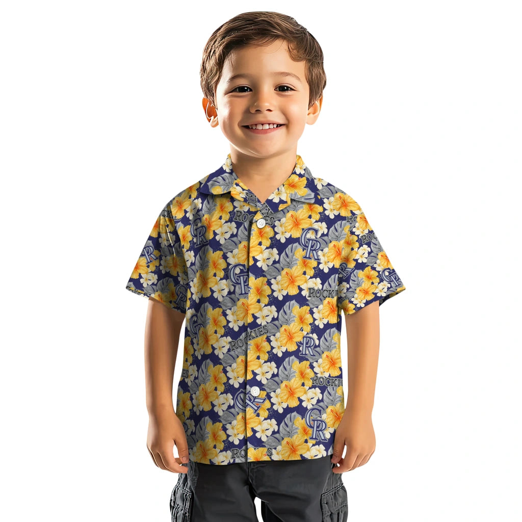 Colorado Rockies Hawaiian Shirt - Hibiscus Tropics | Moonbestprint