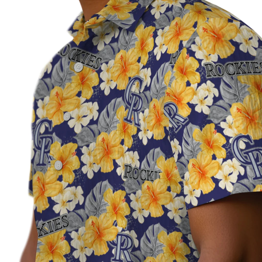 Colorado Rockies Hawaiian Shirt - Hibiscus Tropics | Moonbestprint