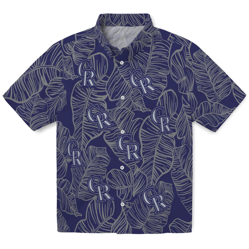 Colorado Rockies Hawaiian Shirt - Leaf Outline | Moonbestprint
