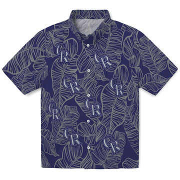 Colorado Rockies Hawaiian Shirt - Leaf Outline | Moonbestprint