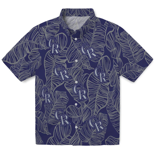 Colorado Rockies Hawaiian Shirt - Leaf Outline | Moonbestprint