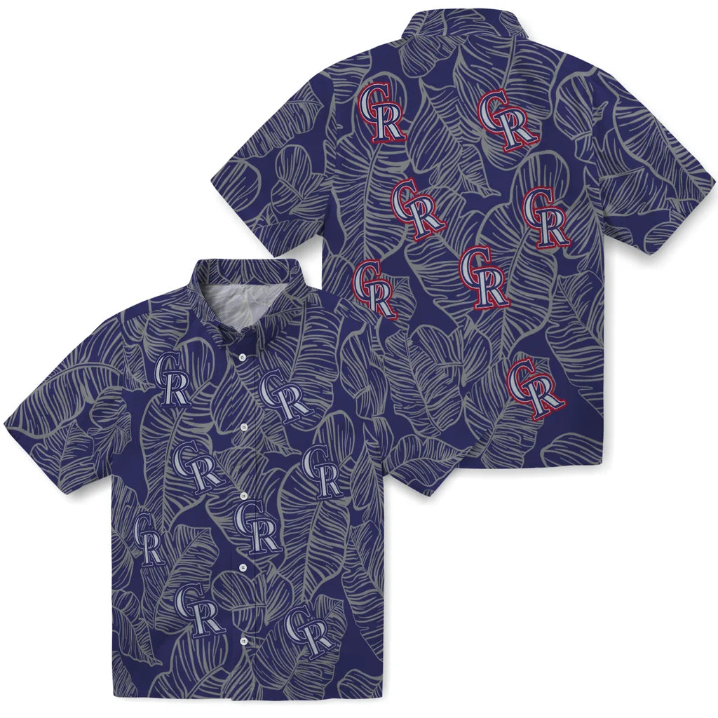 Colorado Rockies Hawaiian Shirt - Leaf Outline | Moonbestprint