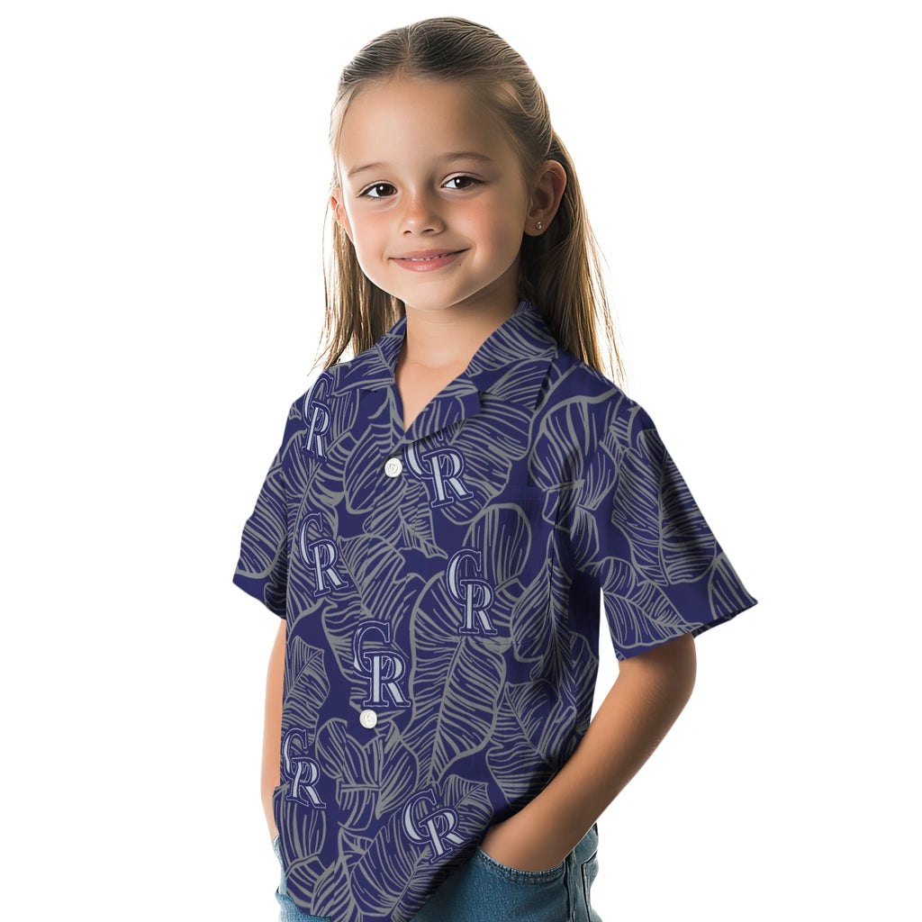 Colorado Rockies Hawaiian Shirt - Leaf Outline | Moonbestprint