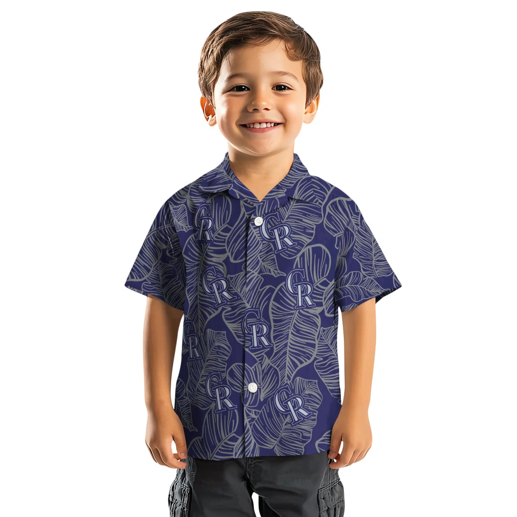 Colorado Rockies Hawaiian Shirt - Leaf Outline | Moonbestprint