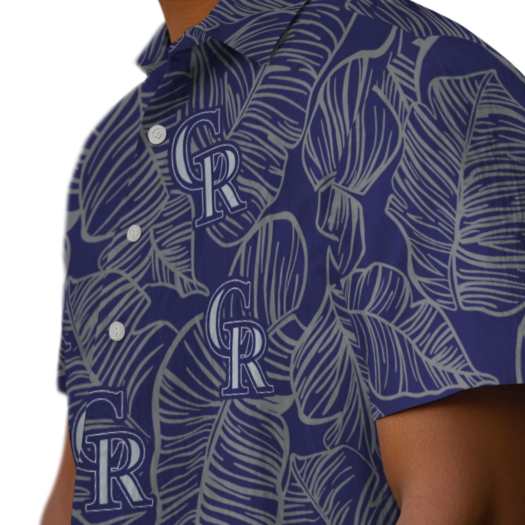 Colorado Rockies Hawaiian Shirt - Leaf Outline | Moonbestprint