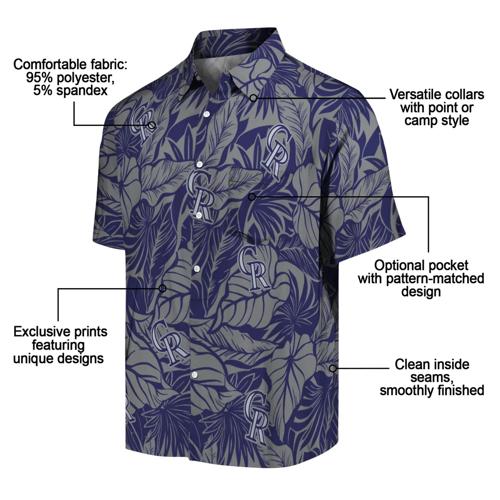 Colorado Rockies Hawaiian Shirt - Monstera Layer | Moonbestprint