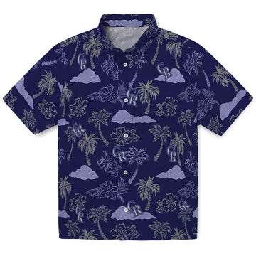 Colorado Rockies Hawaiian Shirt - Palm And Clouds | Moonbestprint