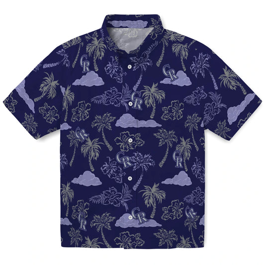 Colorado Rockies Hawaiian Shirt - Palm And Clouds | Moonbestprint