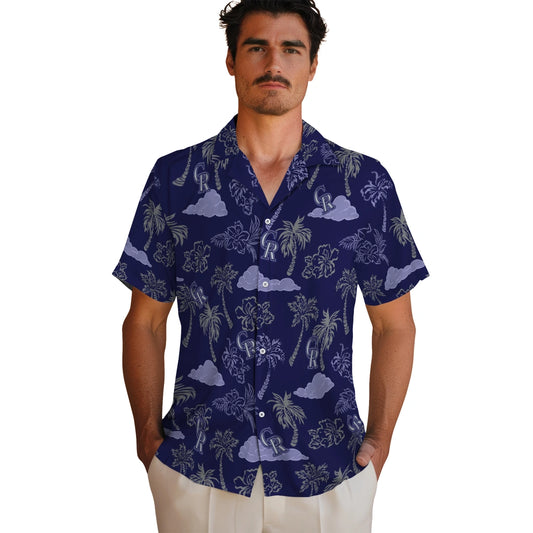 Colorado Rockies Hawaiian Shirt - Palm And Clouds | Moonbestprint