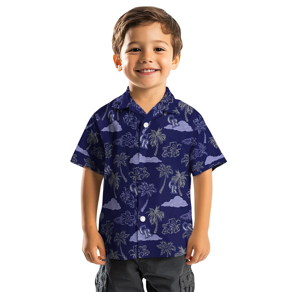 Colorado Rockies Hawaiian Shirt - Palm And Clouds | Moonbestprint