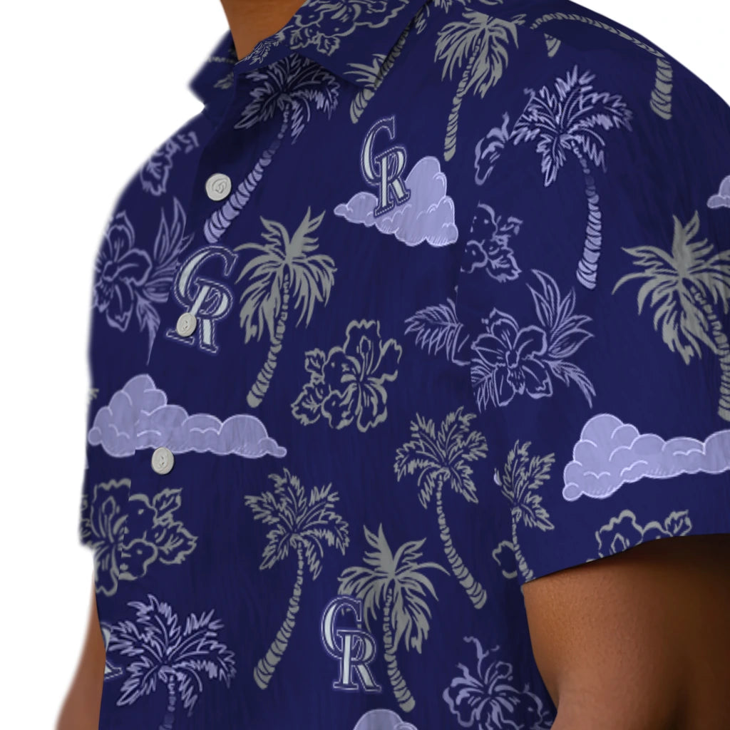 Colorado Rockies Hawaiian Shirt - Palm And Clouds | Moonbestprint