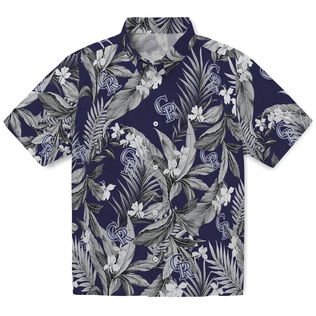 Colorado Rockies Hawaiian Shirt - Palm Leaves | Moonbestprint