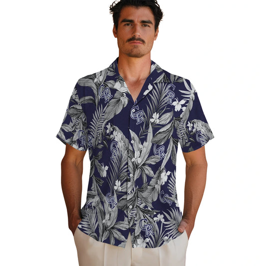 Colorado Rockies Hawaiian Shirt - Palm Leaves | Moonbestprint