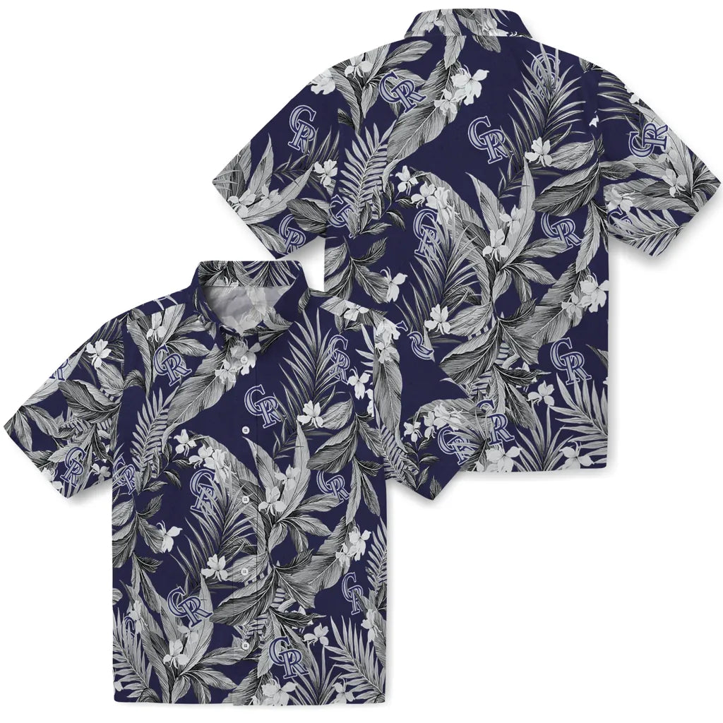 Colorado Rockies Hawaiian Shirt - Palm Leaves | Moonbestprint
