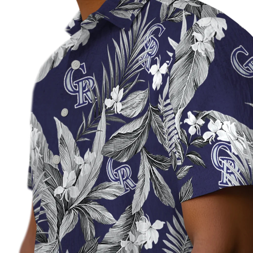 Colorado Rockies Hawaiian Shirt - Palm Leaves | Moonbestprint