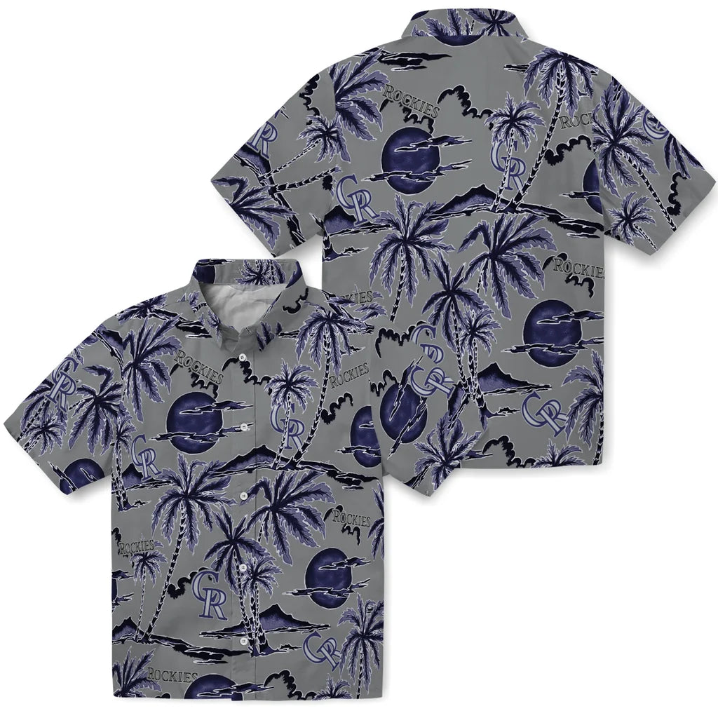 Colorado Rockies Hawaiian Shirt - Palm Sunset | Moonbestprint