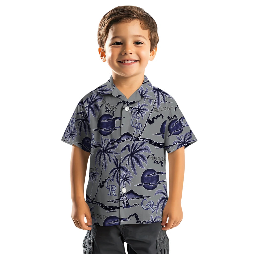 Colorado Rockies Hawaiian Shirt - Palm Sunset | Moonbestprint