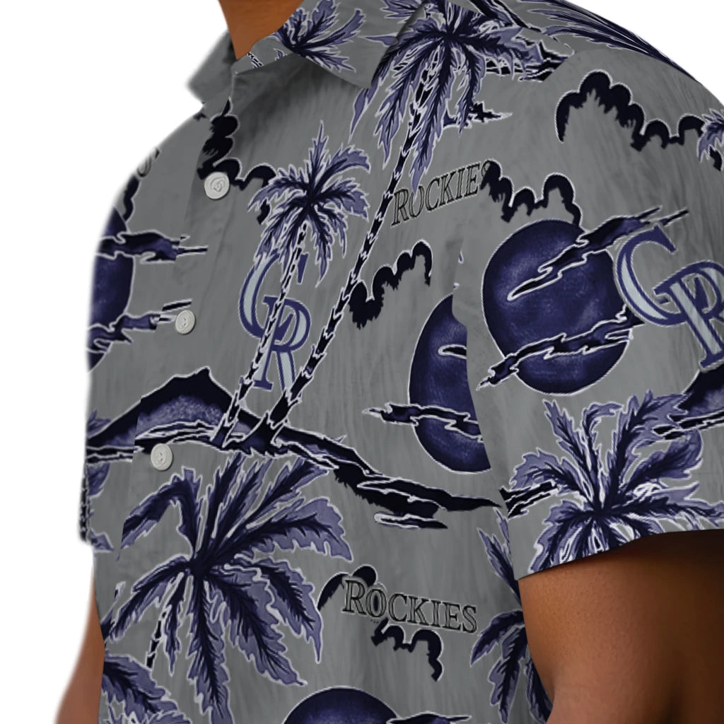 Colorado Rockies Hawaiian Shirt - Palm Sunset | Moonbestprint