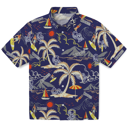 Colorado Rockies Hawaiian Shirt - Palm Tree Island | Moonbestprint